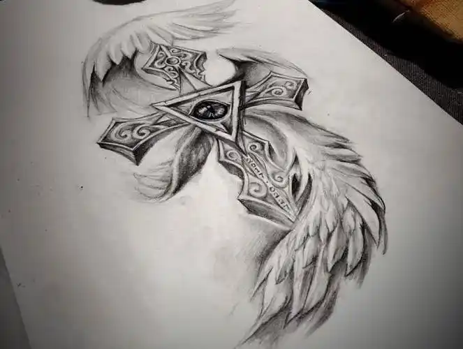 翅膀纹身手稿:推荐十几张精美翅膀纹身手稿图案