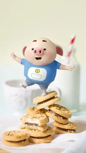 猪小屁踩着美味饼干来娶我,锁屏图片,手机壁纸-回车桌面