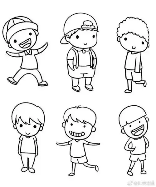 8月最新卡通人简笔画 人物简笔画男孩