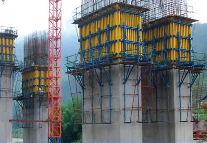 c50混凝土翻模 后移悬臂模板施工99米高倒y型桥塔群桩基础42米宽斜拉