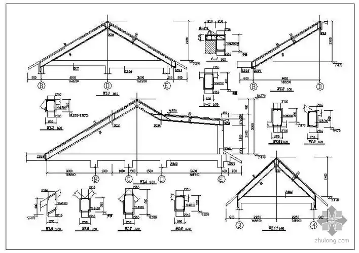 某坡屋顶别墅结构详图