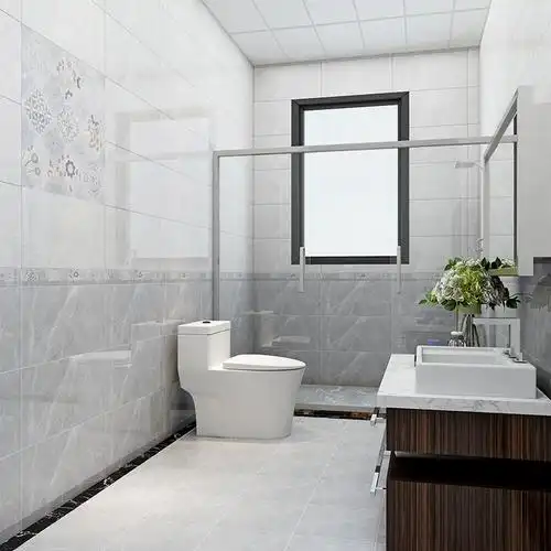 新款现代简约灰色厨卫砖300×600厨房墙砖卫生间防滑不透水釉面砖