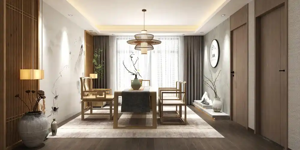 新中式茶室吧台棋牌室2014版本vr渲染器