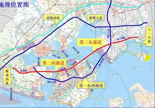厦门第二东西通道地理位置图中广网厦门5月12日消息(记者 周步恒 马宁