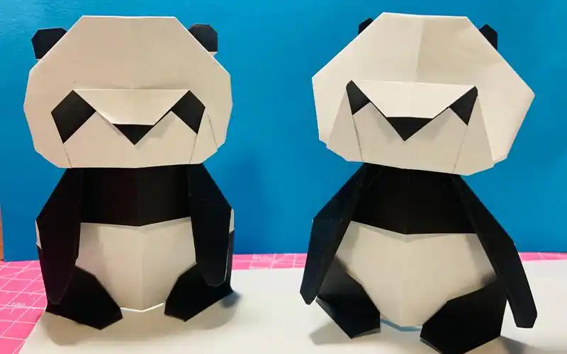 手工折纸教程大熊猫 简单有趣的儿童彩纸 动物折纸 origami 希望丫丫