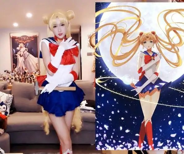 腐团儿cos美少女战士拿着大铁锤跪在地上的一刻弹幕沸腾了