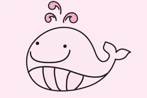 蓝鲸简笔画的画法步骤教程,图片,简笔画-学笔画