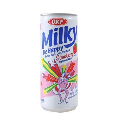 ng家的味 韩国进口饮料okf草莓味苏打汽水果汁果味饮品250ml罐装