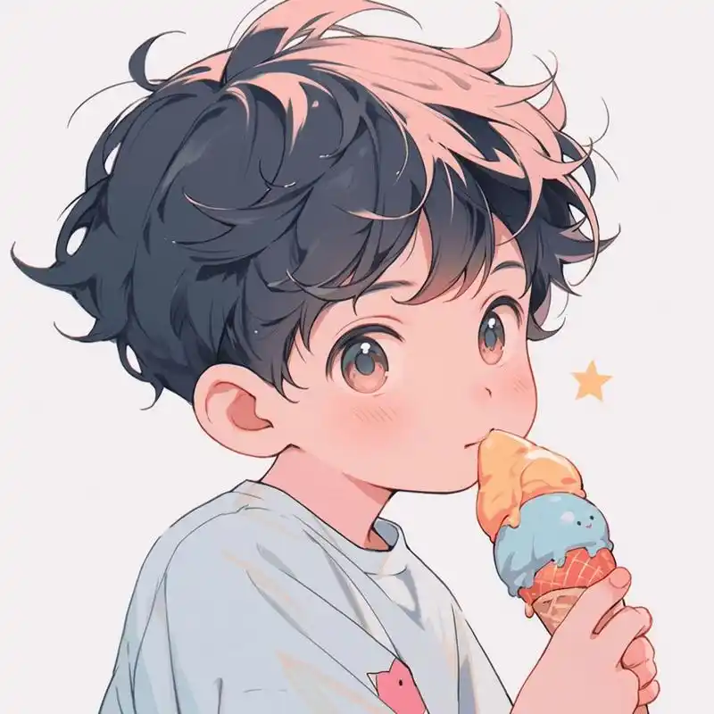 男生头像 | 小男孩吃冰淇淋