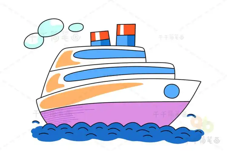 游轮简笔画怎么画