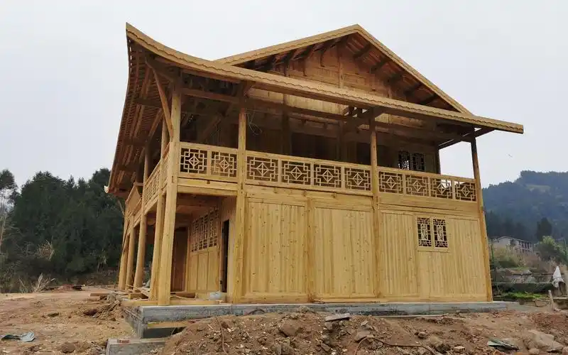 在农村修建三间二层房子,纯木结构仿古风格,要多少钱_哔哩哔哩_bili