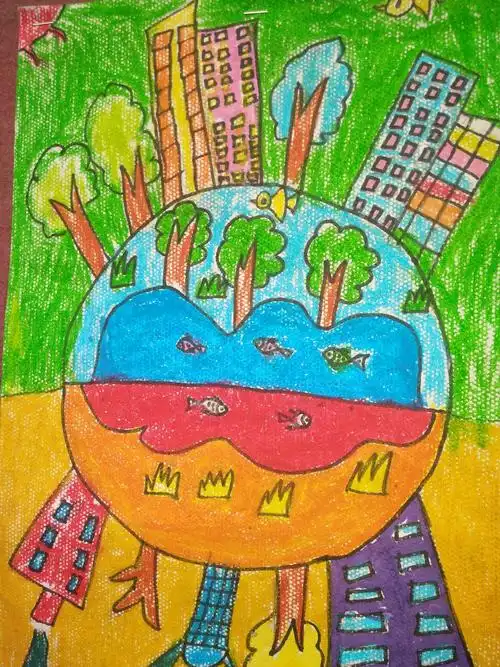 我们要用手中的画笔装扮地球爷爷绿色的家园!