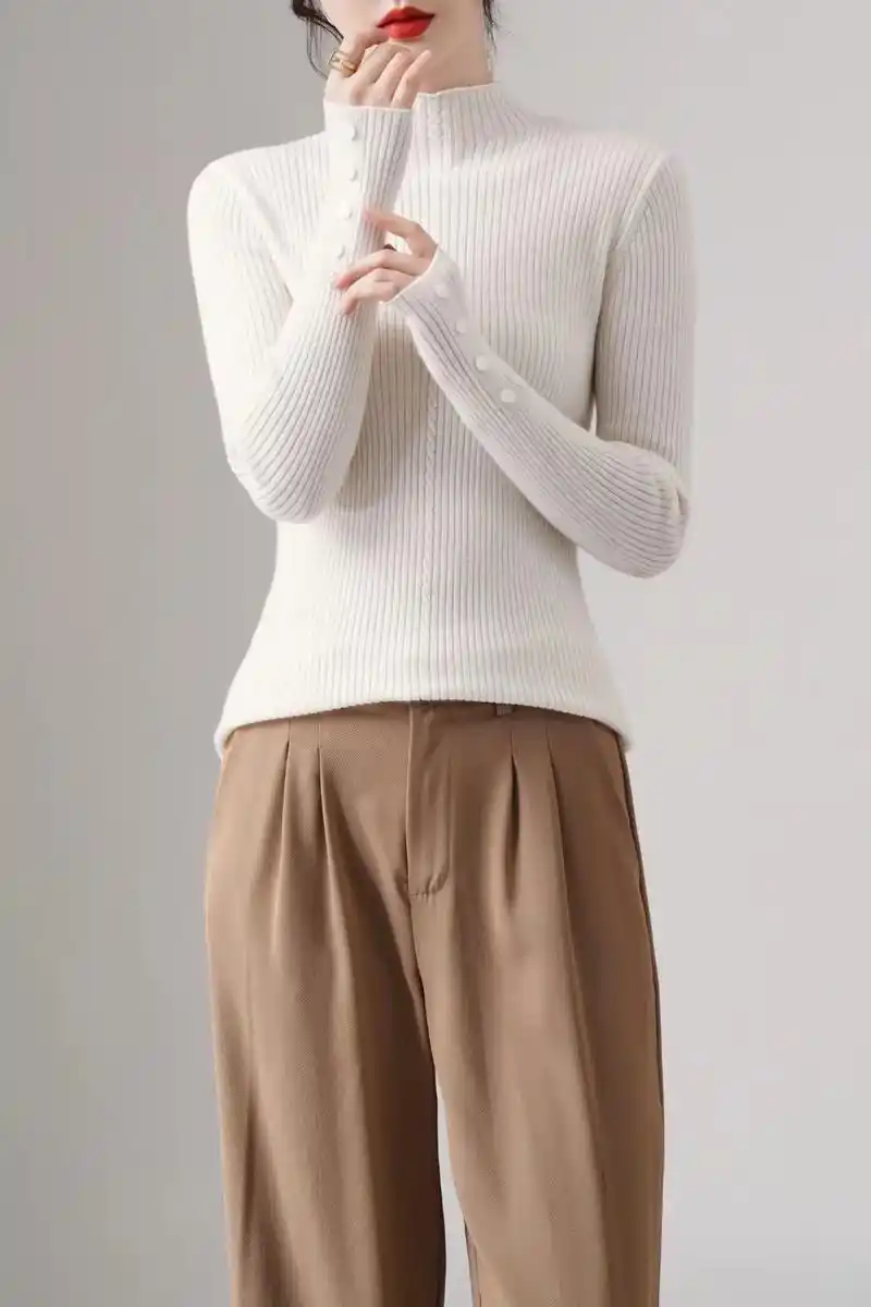 100绵羊毛女士打底衫