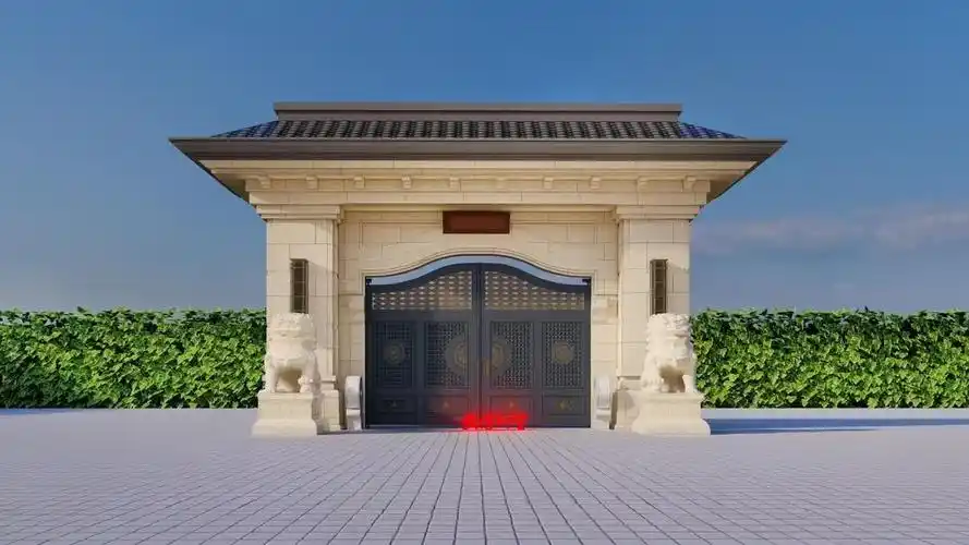 别墅庭院设计 #庭院大门 #门头设计 庭院大门门头设计