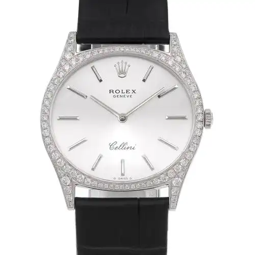 [大牌捡漏][9.5新]劳力士切利尼18k白金后镶钻手动机械女表3606