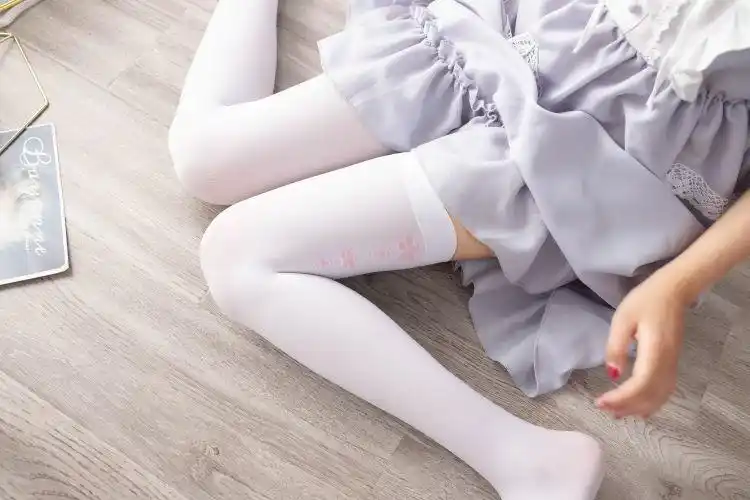 官方旗舰樱花猫爪白丝袜子女lolita软萌小大腿过膝连裤袜jk学生加大码