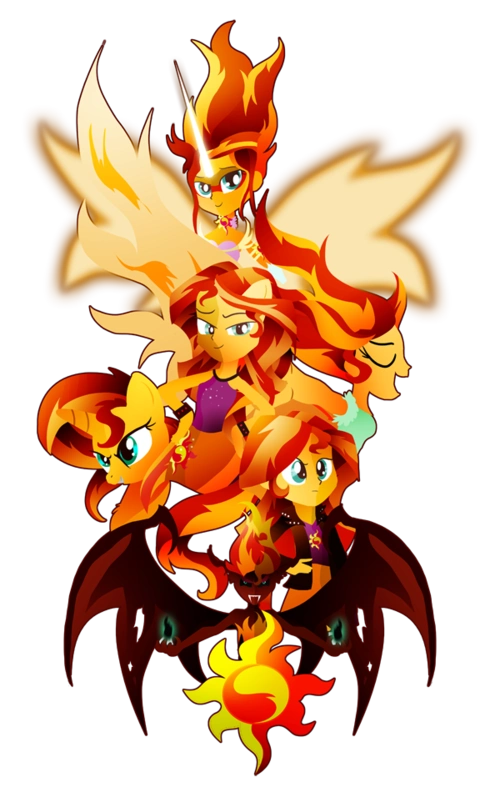 the many many forms of sunset shimmer by ilona-the-sinisterg