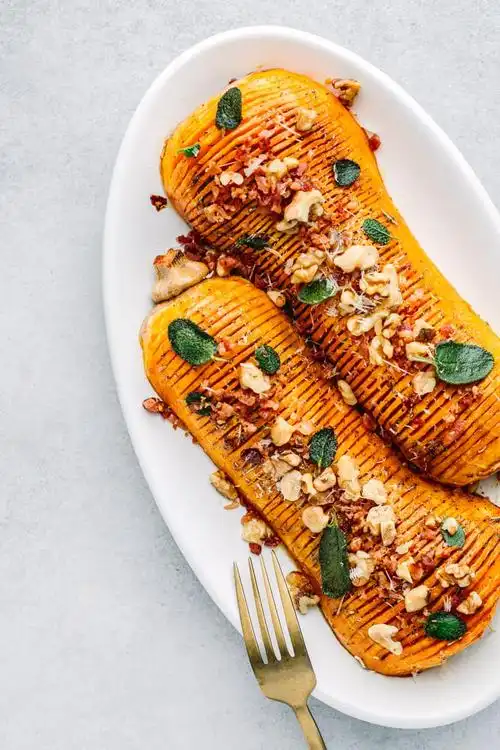 hasselback butternut squash with brown butter sage