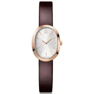 新款瑞士ck手表女椭圆形皮带款简约女士石英表k3p236g6
