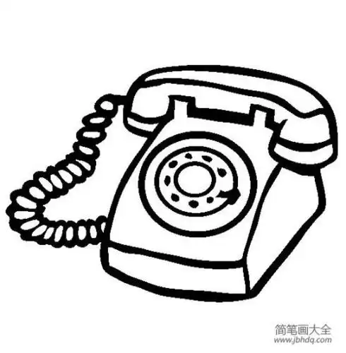 座机电话卡通简笔画