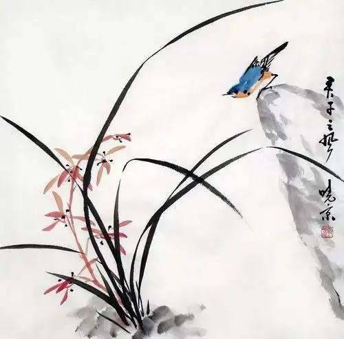 张明立 大吉大利 四尺斗方 国画花鸟画作品画家陶爱芳小写意花鸟作品