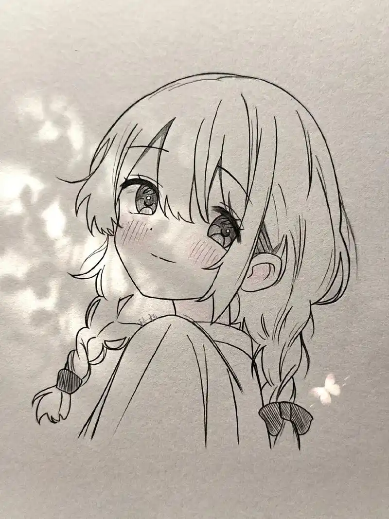 动漫女生头像#临摹#二次元#绘画过程#铅笔手绘