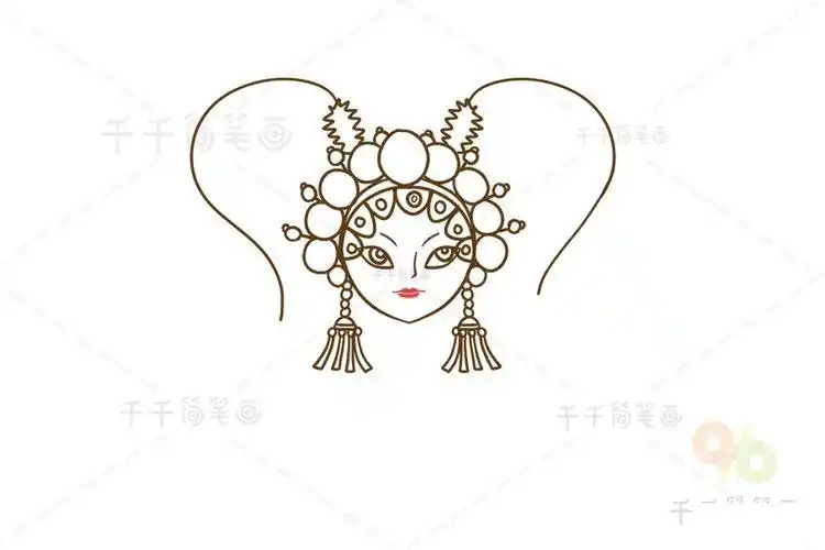 花旦脸谱简笔画花旦脸谱简笔画彩绘儿童