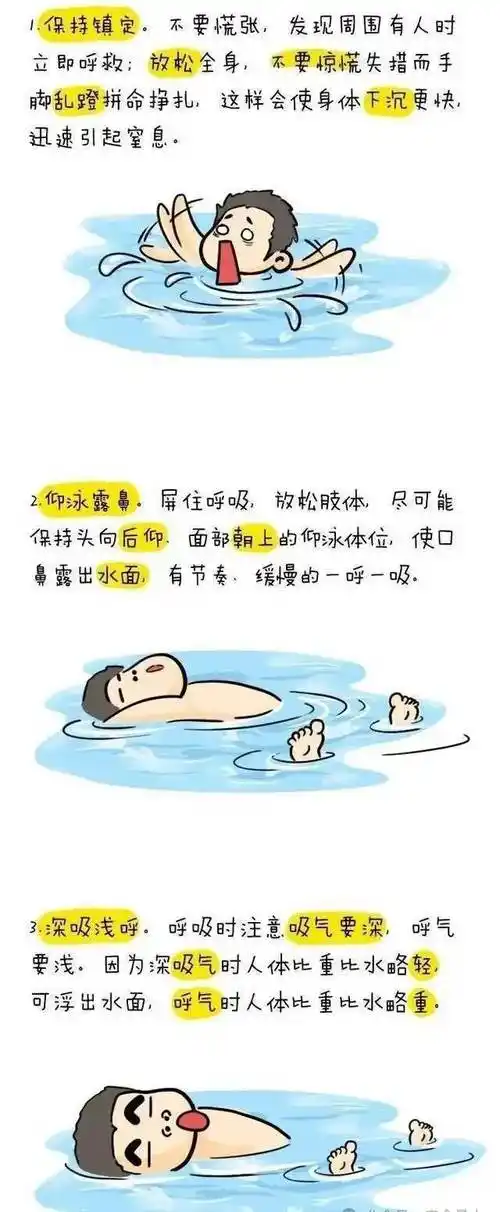 溺水时的自救方法学生是自身安全第一责任人.