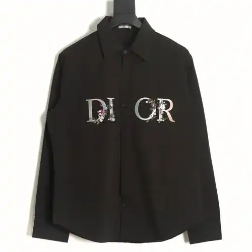 dior迪奥cd胸前渐变色花卉字母刺绣衬衫