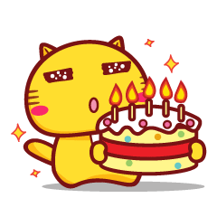 哈咪猫生日快乐表情 #表情# #哈咪猫# #hamicat# #卡通# #动漫# #可爱