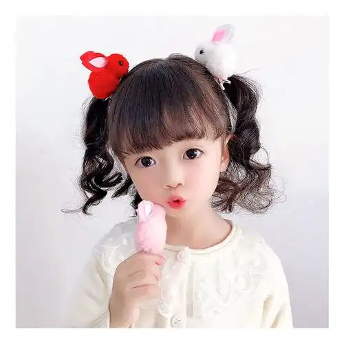 夹子宝宝女童头发卡子头饰侧边夹发卡可爱立体小兔子发夹小孩子戴的
