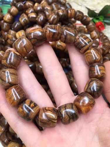 日本印尼花奇楠沉香木手串虎斑佛珠真品手链佛珠