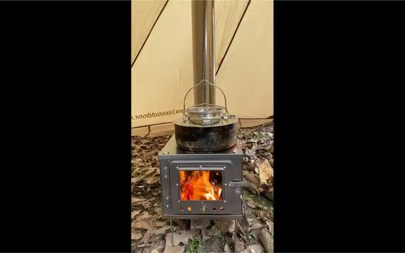 w stove 钛折叠柴火炉开炉