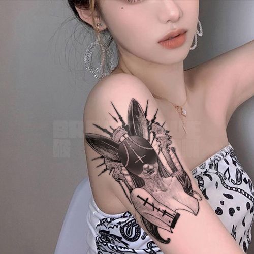 破浪潮普通款纹身贴哥特辣妹性感ins风荆棘女孩暗黑网红 花腿持久