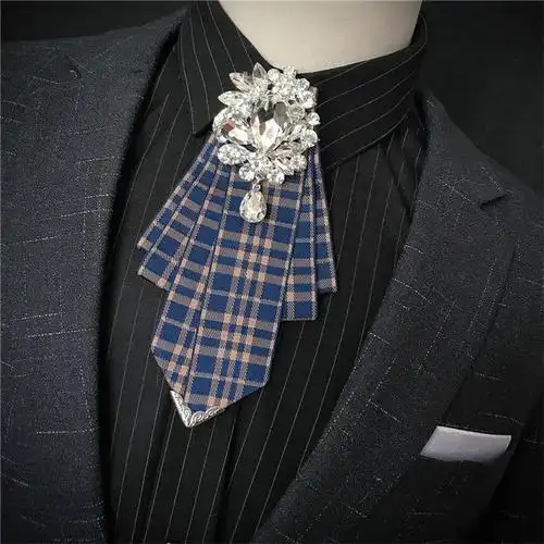 hnxc新品蝴蝶结男新款男士正装钻石领结新郎伴郎婚礼制服结婚领带英伦