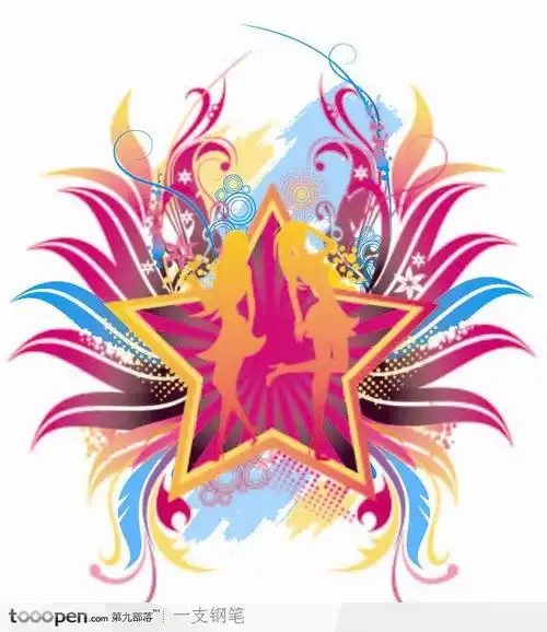 炫彩潮流星星花纹背景