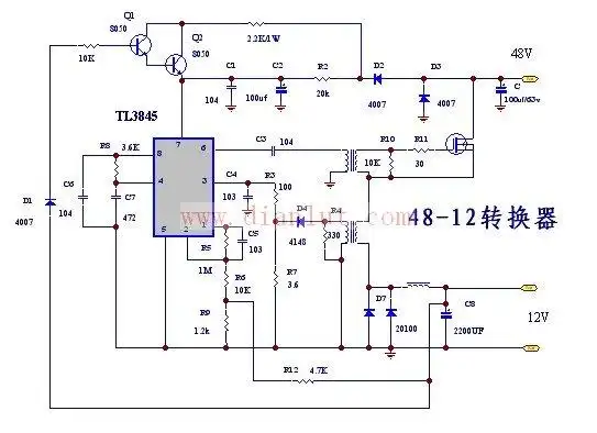 48v输入12v输出的直流降压电路: 0zgs116-12011051819483416772.jpg