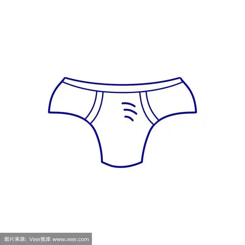矢量插图,隔离内裤在白色背景.行风格.