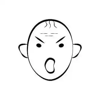 哭,剪影,卡通,男婴,嘴,宽,张嘴,矢量,插画,隔绝,白色背景,背景