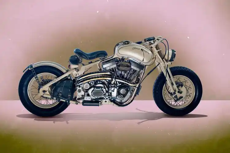 美式复古机车及细节展示