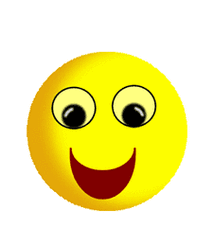 开心黄脸笑转眼珠的表情包