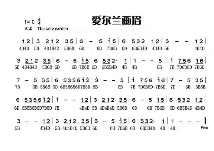 布鲁斯口琴吹吸图谱曲谱爱尔兰画眉布鲁斯口琴爱尔兰画眉的bd谱