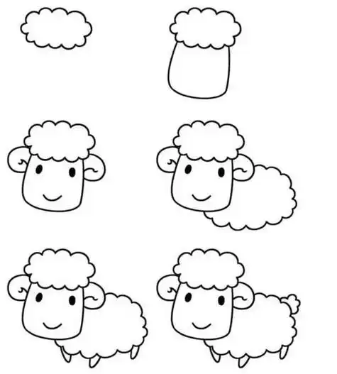 绵羊简笔画简笔画可爱