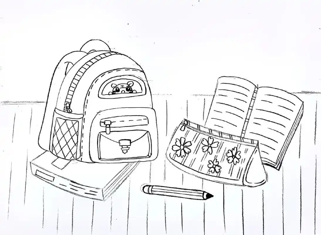 一起学画画 #线描#文具#静物 - 抖音