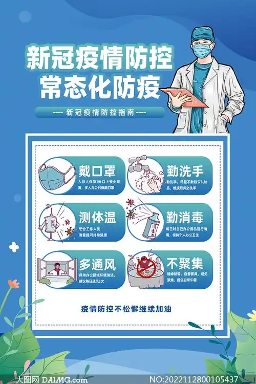 新冠疫情防控常态化防疫宣传海报psd模板_大图网图片素材