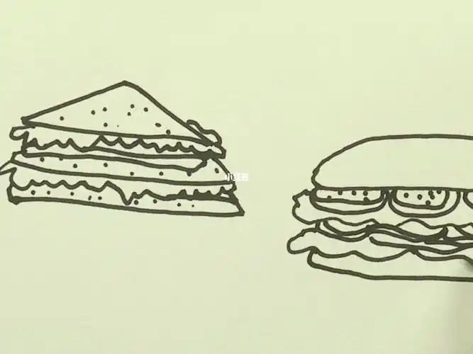 简笔画画三明治