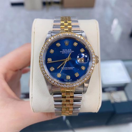 【二手95新】劳力士男表日志型自动机械18k黄金后镶钻36mm日历瑞士