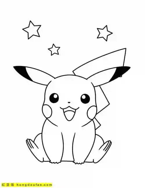 下载的最受欢迎的口袋宝贝系列卡通涂色图片-红豆饭小学生简笔画大全