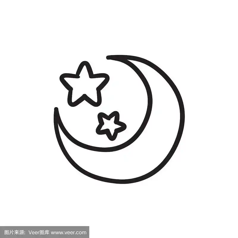 月亮和星星的草图图标