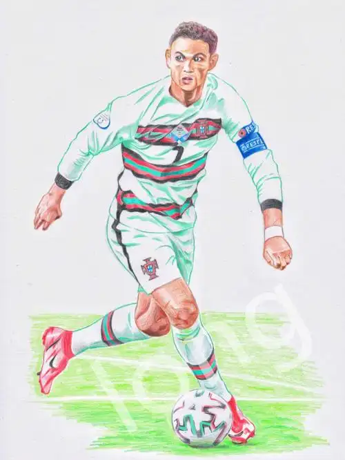 霸道总裁  #彩铅手绘  #球星  #c罗  #寻找小红书绘画大神